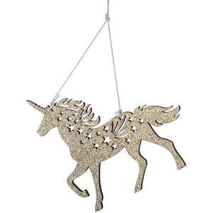 White Unicorn Wood Christmas Ornament